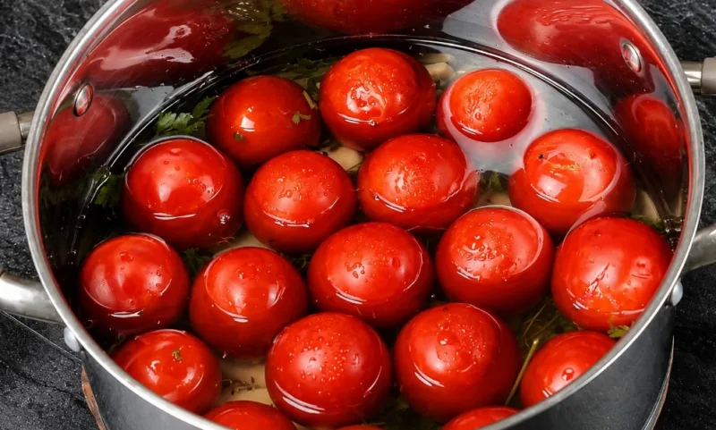 Marinuoti pomidorai per 5 minutes: sultinga užkanda su česnaku ir krapais